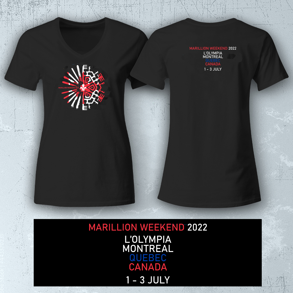 Montreal Weekend 2022 Ladies Black V-Neck T-Shirt